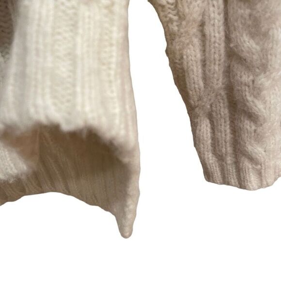 Nili Lotan Womens Sweater XS Alpaca Cable Knit Fisherman Cream Old Money - Picture 5 of 6